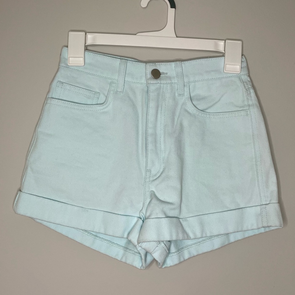 American Apparel 100% Cotton Sky Blue Jean Shorts
